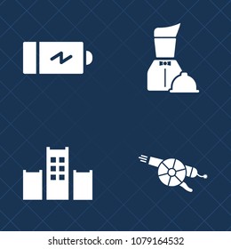 Premium set of fill vector icons. Such as empty, restaurant, sign, antique, ball, tray, key, plate, bed, military, power, room, half, load, luggage, canon, energy, weapon, generation, electrical, taxi