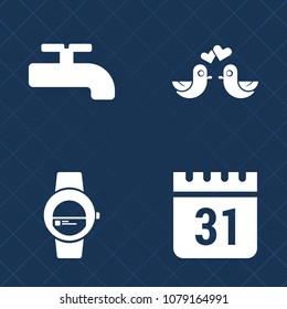 Premium set of fill vector icons. Such as business, screen, touch, technology, sign, bird, builder, heart, construction, water, silhouette, device, nature, valentine, clock, romance, internet, love