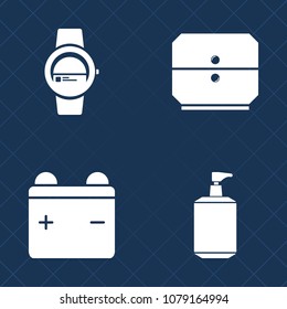 Premium set of fill vector icons. Such as wireless, smart, charge, cabinet, energy, hygiene, device, file, hand, spray, drawer, electricity, watch, soap, full, gadget, technology, screen, electronic