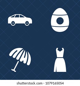Premium set of fill vector icons. Such as driveway, holiday, clothes, decoration, transportation, fashion, parasol, move, clothing, left, beach, open, traffic, highway, egg, spring, bus, beautiful