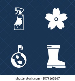 Premium set of fill vector icons. Such as equipment, liquid, housework, planet, clothing, wear, brown, pink, blossom, decoration, beautiful, galaxy, style, global, sign, cleaning, space, leather, blue