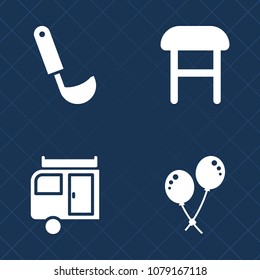 Premium set of fill vector icons. Such as room, furniture, celebration, object, armchair, holiday, ladle, sofa, seat, comfort, chair, recreational, summer, spoon, cook, nature, utensil, interior, home