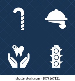 Premium set of fill vector icons. Such as lunch, woman, health, plate, lamp, dentist, meal, dentistry, care, stop, striped, lollipop, traffic, unhealthy, catering, light, dessert, restaurant, cafe