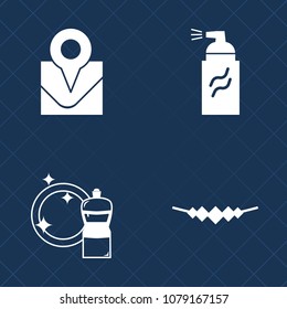 Premium set of fill vector icons. Such as gift, place, pin, navigation, paint, necklace, culture, position, street, abstract, color, gem, broom, wallpaper, web, pattern, accessory, map, equipment, art
