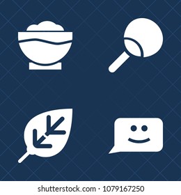 Premium set of fill vector icons. Such as leisure, restaurant, coffee, racket, smile, ping, challenge, leaf, food, emotion, environment, cartoon, light, tree, beverage, kitchen, face, forest, branch