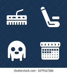 Premium set of fill vector icons. Such as event, ufo, character, player, sound, team, championship, creature, space, musical, day, humanoid, schedule, note, extraterrestrial, team sport, teamwork