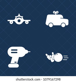 Premium set of fill vector icons. Such as transport, industry, recreation, childhood, boy, vehicle, repair, kid, cute, leisure, little, sport, car, departure, automobile, play, transportation, tourism