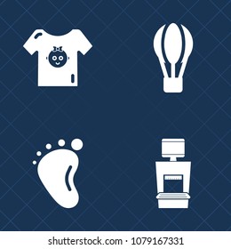 Premium set of fill vector icons. Such as health, fashion, travel, aircraft, flight, boy, cotton, person, parachute, clothing, body, baby, mother, fly, transport, foot, clothes, diagnostic, child, air