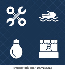 Premium set of fill vector icons. Such as buy, lightbulb, industrial, sea, ship, handyman, maritime, home, job, house, food, renovation, equipment, lamp, light, interior, electricity, water, industry