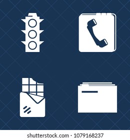 Premium set of fill vector icons. Such as white, sign, file, green, contact, color, paper, document, storage, eat, warning, lamp, transportation, paperwork, data, information, dessert, brown, red, bar