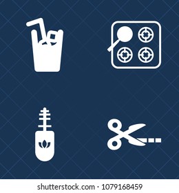 Premium set of fill vector icons. Such as burner, home, cut, style, brush, hot, cocktail, cook, cup, beverage, cooking, beauty, alcohol, paint, burn, glamour, soda, silhouette, lash, applicator, girl