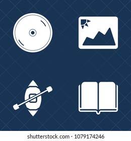 Premium set of fill vector icons. Such as white, old, picture, transportation, music, yacht, album, boat, photo, audio, image, empty, blank, literature, cover, ship, sailboat, retro, sea, paper, page
