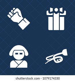 Premium set of fill vector icons. Such as white, musical, business, gift, human, asia, asian, fashion, touching, hand, culture, japanese, female, bow, sound, instrument, communication, celebration