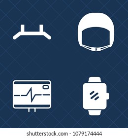 Premium set of fill vector icons. Such as stand, wave, protection, background, health, wireless, carpenter, screen, industrial, watch, poster, mobile, pull, pulse, safety, builder, man, web, engineer