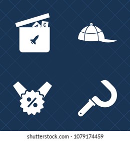 Premium set of fill vector icons. Such as gift, label, baby, field, wear, baseball, percent, rural, bear, white, hat, discount, coupon, farm, object, price, harvesting, uniform, harvest, farming, sale
