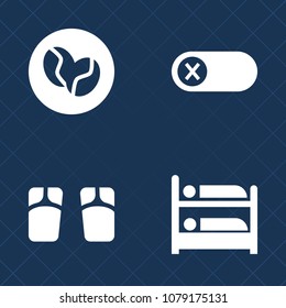 Premium set of fill vector icons. Such as food, pair, deactivate, vacation, holiday, drink, bean, fashion, beverage, seed, room, electricity, hostel, footwear, energy, slipper, technology, off, finger