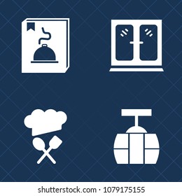 Premium set of fill vector icons. Such as element, cable, urban, style, cityscape, white, car, interface, door, sky, decoration, head, wood, chief, tram, shape, room, furniture, tourism, train, web