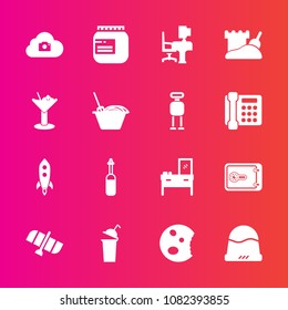 Premium set with fill vector icons. Such as station, interior, fashion, cup, beverage, office, drink, dessert, sand, photo, headwear, doughnut, medicine, cap, table, launch, desk, tool, hat, tower