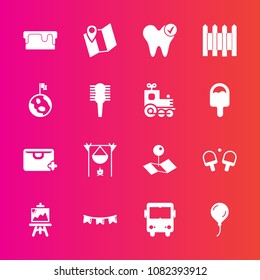 Premium set with fill vector icons. Such as birthday, pointer, drawing, dental, hot, sign, cake, dessert, flame, fence, holiday, bag, happy, bonfire, pie, transport, transportation, celebration, sweet