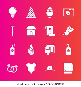 Premium set with fill vector icons. Such as hat, kid, journey, engagement, vacation, page, traffic, corn, travel, soap, caravan, west, light, paint, idea, street, background, happy, energy, cowboy