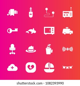 Premium set with fill vector icons. Such as style, bow, technology, elegance, fashion, flag, position, vessel, clothing, map, celebration, destination, ship, tie, love, hat, food, ocean, fish, travel
