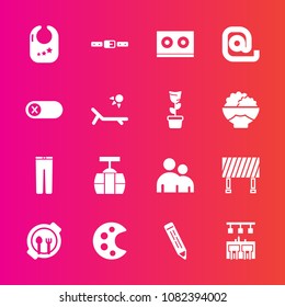 Premium Set With Fill Vector Icons. Such As Kid, Switch, Road, Turn, Infant, Food, Plate, Art, Palette, Traffic, Trousers, Clothing, Pencil, Baby, Pants, Train, Background, Casette, Rattle, Human, Pen