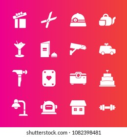Premium set with fill vector icons. Such as beverage, cut, saw, cake, sweet, dessert, cocktail, drink, japanese, decoration, food, lamp, gift, pie, glass, house, poker, work, bar, gardening, holiday