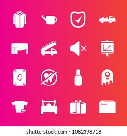 Premium set with fill vector icons. Such as business, equipment, office, paper, game, clothes, gardening, box, plant, healthy, clothing, present, truck, shipping, jacket, dentist, play, car, alien