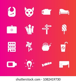 Premium set with fill vector icons. Such as idea, floral, electricity, alien, bulb, espresso, flower, ufo, spring, architecture, nature, blossom, coffee, monster, couch, room, drink, healthy, toy