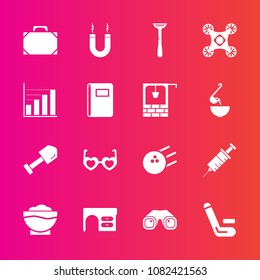 Premium set with fill vector icons. Such as clinic, office, sport, competitive, dentistry, match, leather, food, dentist, sunglasses, object, pin, chef, fashion, hippie, championship, fun, magnet, bag