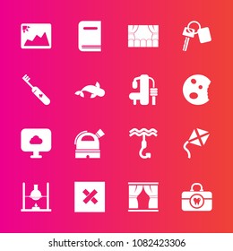 Premium Set With Fill Vector Icons. Such As Image, Seafood, Vehicle, Chemistry, Curtain, Book, Care, Picture, Brush, Frame, Cloud, Theater, Kite, Exercise, Home, Gym, Auto, Health, Hygiene, Automobile