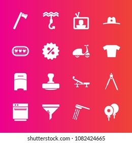 Premium set with fill vector icons. Such as bed, stove, cowboy, double, kitchen, bath, hygiene, water, bathroom, texas, hook, screen, instrument, spanner, furniture, celebration, engineering, bedroom