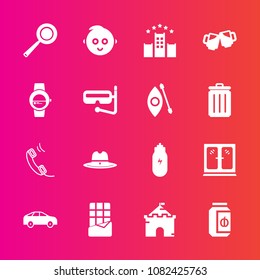 Premium set with fill vector icons. Such as move, chocolate, west, left, baby, kid, texas, childhood, furniture, hotel, tower, dessert, bed, jar, lifestyle, sweet, beer, food, medieval, communication