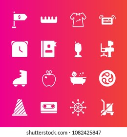 Premium set with fill vector icons. Such as bath, clothing, location, food, fruit, apple, traffic, finance, street, nautical, road, send, brush, child, japanese, healthy, mon, clothes, money, music