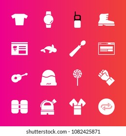 Premium set with fill vector icons. Such as clothes, finger, footwear, cylinder, hat, old, asia, communication, change, clothing, tank, equipment, hand, sweet, musical, kimono, menu, shirt, cap, style