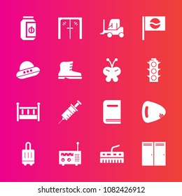 Premium set with fill vector icons. Such as dentistry, space, truck, musical, delivery, spaceship, asia, dentist, airport, jam, child, glass, education, architecture, travel, fashion, technology, ufo