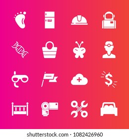 Premium set with fill vector icons. Such as kitchen, food, car, refrigerator, mask, child, vehicle, service, small, photography, cloud, country, industrial, space, construction, newborn, reparation