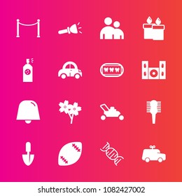 Premium set with fill vector icons. Such as toy, ball, care, blossom, gardening, hair, shine, spring, fence, childhood, person, american, lawn, play, man, child, lamp, beauty, dna, candle, work, brush