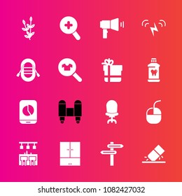 Premium set with fill vector icons. Such as chart, boat, banner, grain, space, glass, direction, travel, business, erase, internet, craft, mouse, harvest, zoom, eraser, rubber, sun, woman, education