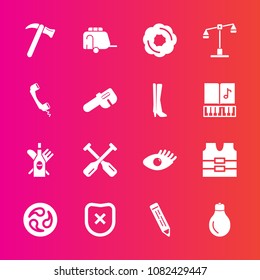Premium set with fill vector icons. Such as transport, alcohol, energy, spanner, vest, face, train, wine, equipment, dessert, tool, glass, kamon, safety, idea, paddle, water, sweet, health, vehicle