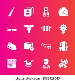 Premium set with fill vector icons. Such as data, technology, male, id, knife, kitchen, card, orbit, exercise, rider, chain, biker, space, discount, planet, boy, helmet, timetable, folder, baby, price
