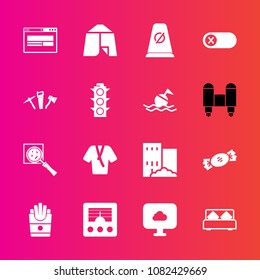 Premium set with fill vector icons. Such as off, switch, bathrobe, signal, potato, deactivate, sign, food, bed, background, furniture, adventure, fast, house, search, antenna, real, web, traffic, road