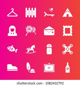 Premium set with fill vector icons. Such as room, beverage, spice, sea, bottle, salt, seasoning, pepper, food, entertainment, baby, adventure, home, wall, cute, tent, outdoor, hanger, tv, footwear