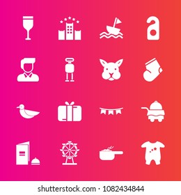Premium set with fill vector icons. Such as park, present, yacht, book, sky, child, paper, london, kid, carousel, vacation, red, wildlife, brochure, service, background, hotel, alcohol, drink, motel