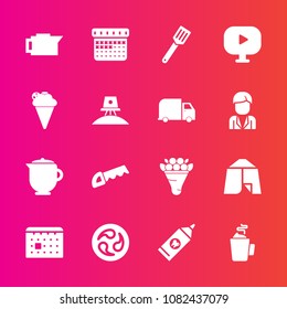 Premium set with fill vector icons. Such as caffeine, time, construction, espresso, cup, camp, tent, pan, mon, video, breakfast, cafe, hot, calendar, japanese, floral, japan, food, decoration, bouquet