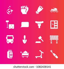 Premium set with fill vector icons. Such as care, science, road, exploration, service, transport, traffic, tool, floral, hygiene, beautiful, restaurant, jam, human, justice, boat, ocean, vehicle, hand
