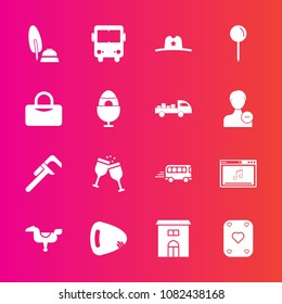 Premium set with fill vector icons. Such as black, speed, white, industrial, transportation, play, sport, drink, musical, pin, music, road, map, reparation, building, kid, ink, sheriff, texas, service