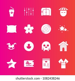 Premium set with fill vector icons. Such as hot, star, profile, people, asia, asian, alien, equality, japanese, template, baby, horse, avatar, sign, sakura, drink, young, bed, house, kimono, monster