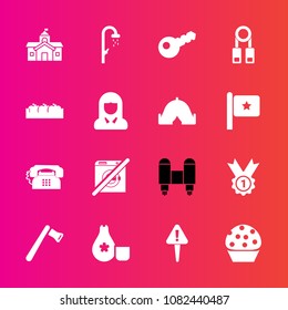 Premium set with fill vector icons. Such as construction, screwdriver, technology, space, fruit, cuisine, shower, apple, box, presentation, sweet, craft, japan, cake, bathroom, phone, food, sake, mark