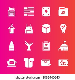Premium set with fill vector icons. Such as arctic, house, space, snow, sale, drink, cooking, glass, dental, fashion, game, coupon, shirt, template, news, food, modern, discount, bag, music, dentist